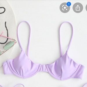 Swimsuit top in lilac purple